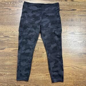 Lululemon Leggings Womens 12 Black Camo Fast free High Rise Leggings Pockets